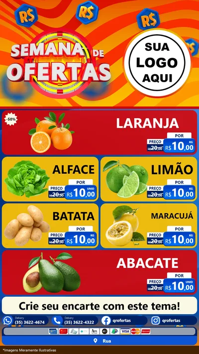 Modelo de TV para TV Vertical com o tema Semana de Ofertas para Hortifrúti