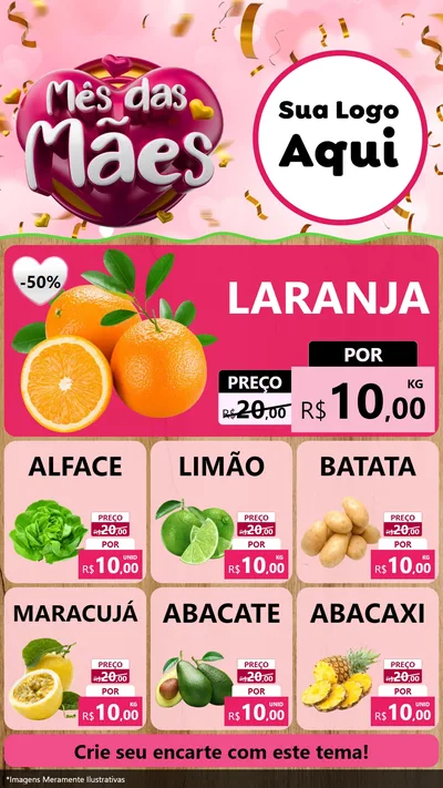 Modelo de Rede Social para Stories com o tema Mês das Mães para Hortifrúti