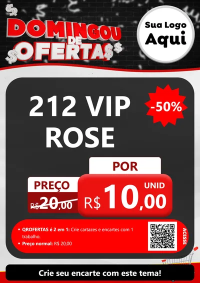 Modelo de Cartaz para Cartaz A4 Vertical com o tema Domingou de Ofertas para Perfumes