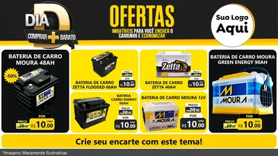 Modelo de TV para TV Horizontal com o tema Dia D Mais Economia para Baterias Elétricas