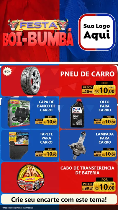 Modelo de TV para TV Vertical com o tema Festa Boi Bumbá para Auto peças