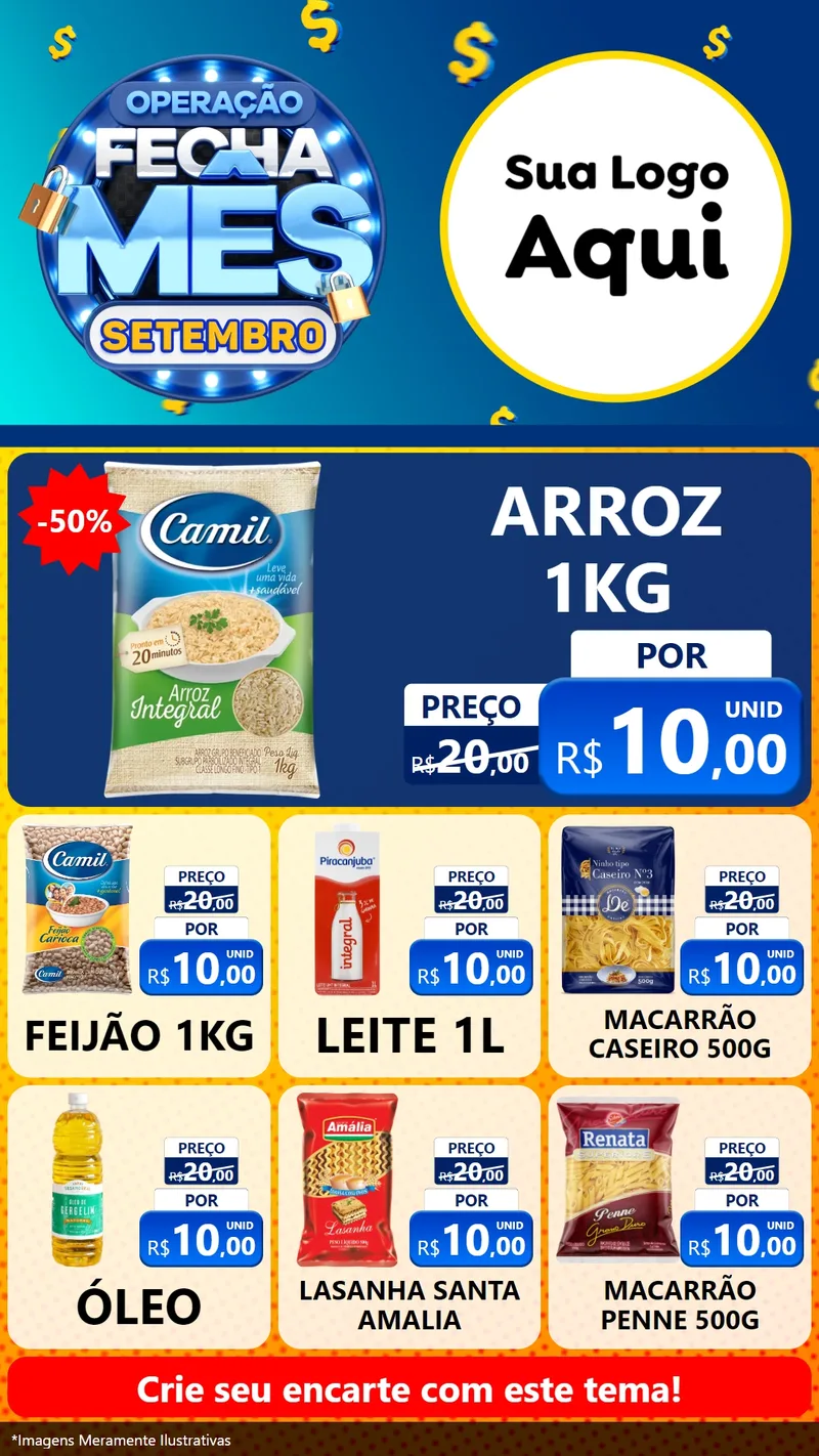 Modelo de Rede Social para Stories com o tema Operação Fecha Mês Setembro para Supermercado