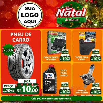 Modelo de Rede Social para Feed Facebook com o tema Um Natal de Ofertas para Auto peças