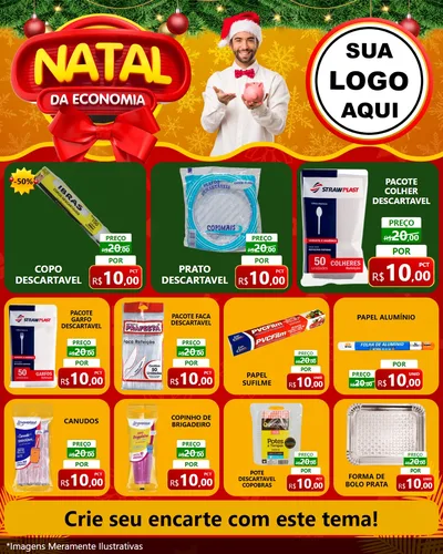 Modelo de Rede Social para Feed Instagram com o tema Natal da Economia para Embalagens