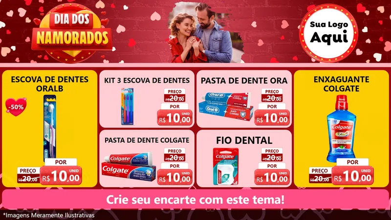 Modelo de TV para TV Horizontal com o tema Dia Dos Namorados para Higiene Pessoal