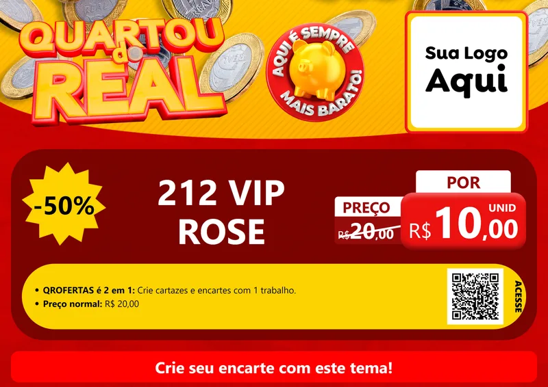 Modelo de Cartaz para Cartaz A4 Horizontal com o tema Quartou do Real para Perfumes