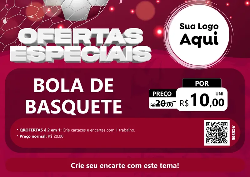 Modelo de Cartaz para Cartaz A4 Horizontal com o tema Ofertas Especiais - Futebol para Artigos Esportivos