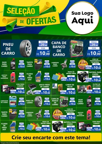 Modelo de Encarte para Encarte A4 Vertical com o tema Seleção de Ofertas - Copa para Auto peças
