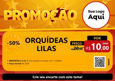 Modelo de Cartaz para Cartaz A4 Horizontal com o tema Promoção para Floricultura e jardim