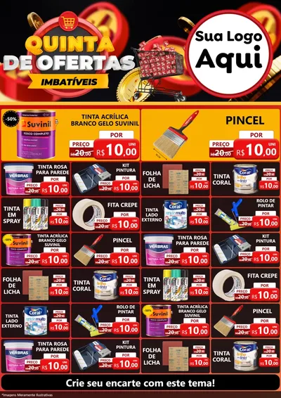 Modelo de Encarte para Encarte A4 Vertical com o tema Quinta de Ofertas Imbatíveis para Tintas e Ferramentas