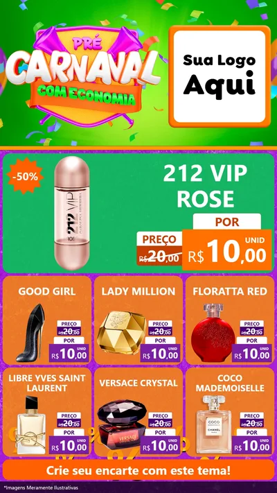 Modelo de Rede Social para Stories com o tema Pré-Carnaval Com Economia para Perfumes