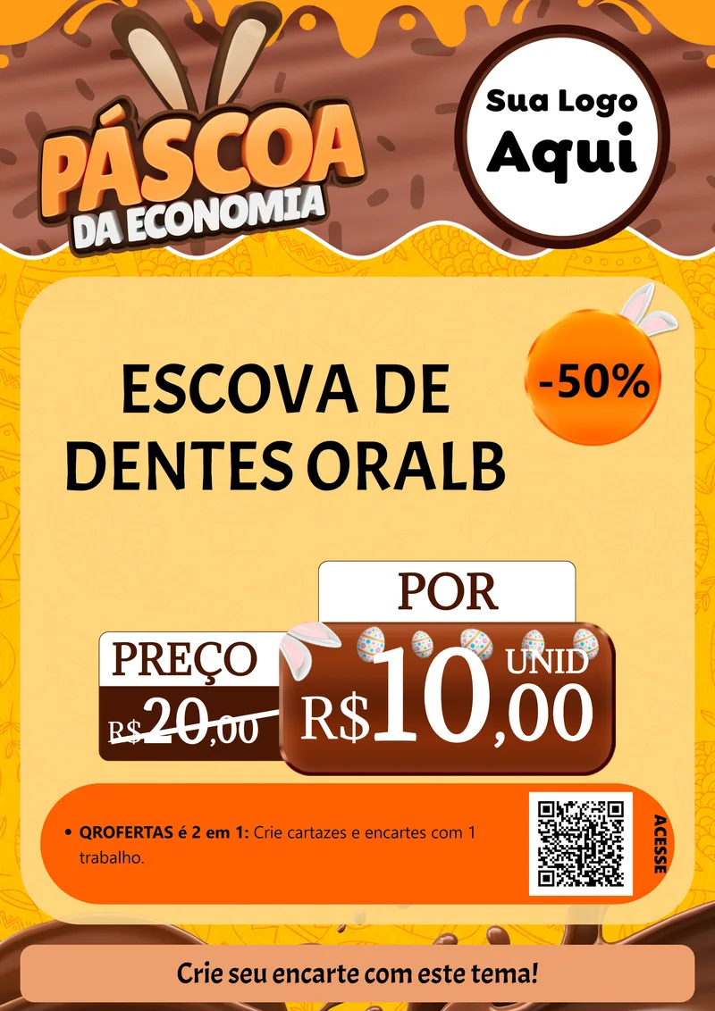 Modelo de Cartaz para Cartaz A4 Vertical com o tema Páscoa da Economia para Higiene Pessoal