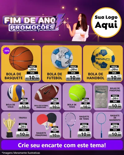 Modelo de Rede Social para Feed Instagram com o tema Fim de Ano Promoções para Artigos Esportivos