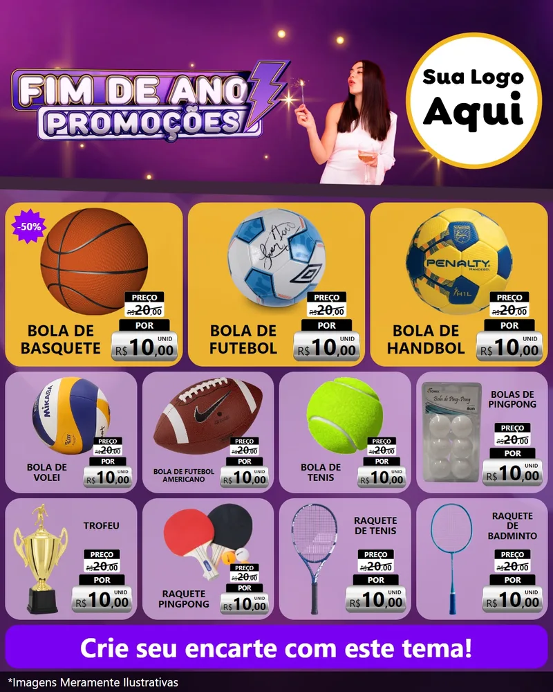 Modelo de Rede Social para Feed Instagram com o tema Fim de Ano Promoções para Artigos Esportivos