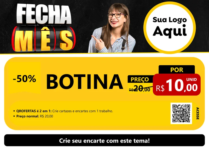 Modelo de Cartaz para Cartaz A4 Horizontal com o tema Fecha Mês para Agropecuária