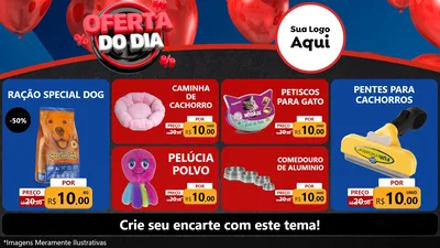 Modelo de TV para TV Horizontal com o tema Oferta do Dia para Pet Shop