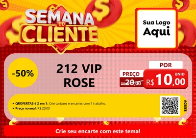 Modelo de Cartaz para Cartaz A4 Horizontal com o tema Semana do Cliente para Perfumes