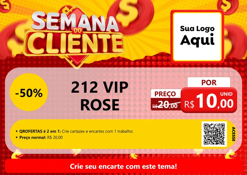 Modelo de Cartaz para Cartaz A4 Horizontal com o tema Semana do Cliente para Perfumes