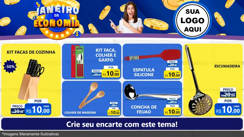 Modelo de TV para TV Horizontal com o tema Janeiro da Economia para Utilidades Domésticas