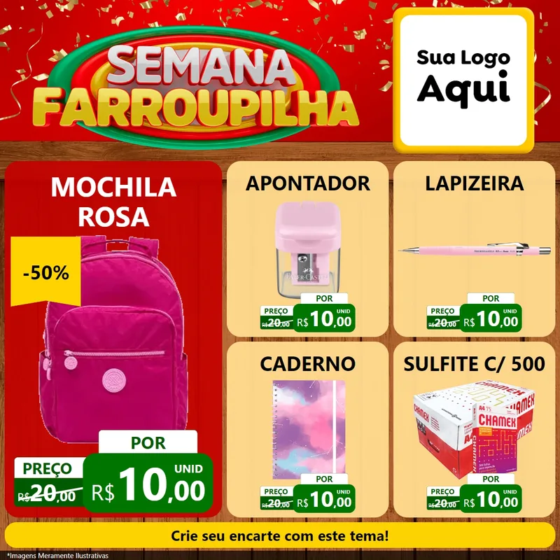 Modelo de Rede Social para Feed Facebook com o tema Semana Farroupilha para Papelaria