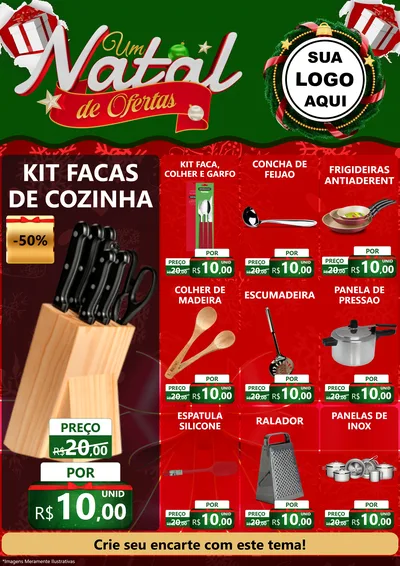 Modelo de Encarte para Encarte A4 Vertical com o tema Um Natal de Ofertas para Utilidades Domésticas