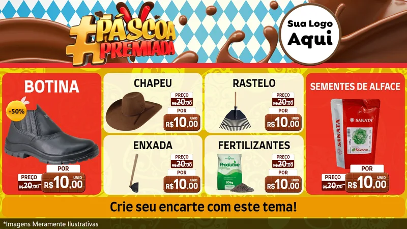 Modelo de TV para TV Horizontal com o tema Páscoa Premiada para Agropecuária