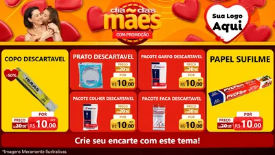 Modelo de TV para TV Horizontal com o tema Dia das Mães com Promoção para Embalagens