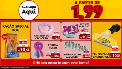 Modelo de TV para TV Horizontal com o tema A Partir de Um e Noventa e Nove - 1,99 para Pet Shop
