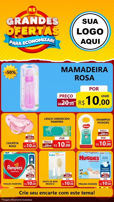 Modelo de Rede Social para Stories com o tema Grandes Ofertas Para Economizar! para Bebês