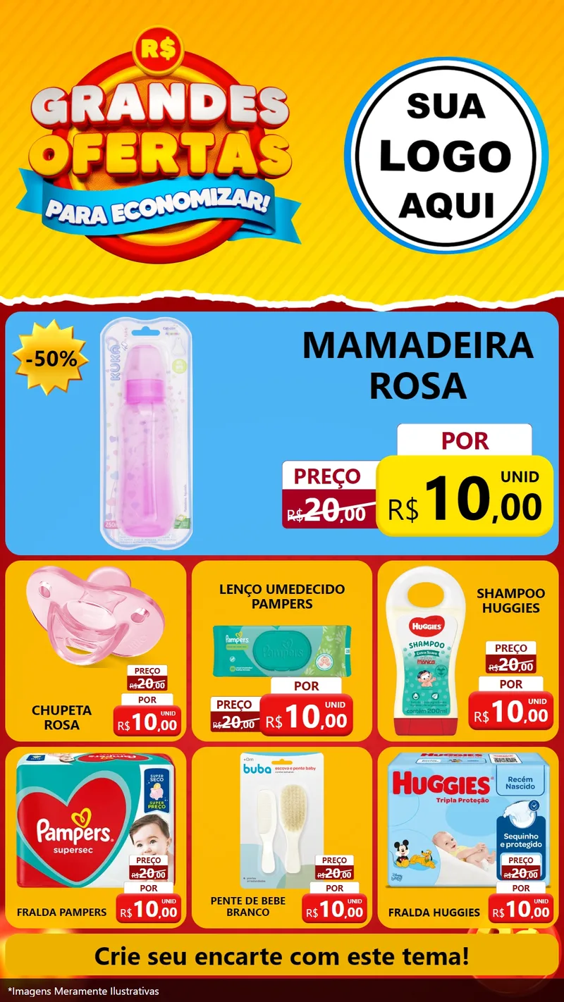 Modelo de Rede Social para Stories com o tema Grandes Ofertas Para Economizar! para Bebês