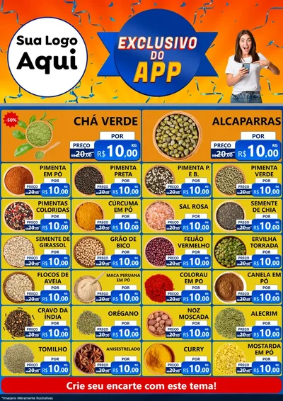 Modelo de Encarte para Encarte A4 Vertical com o tema Exclusivo do Aplicativo para Produtos Naturais