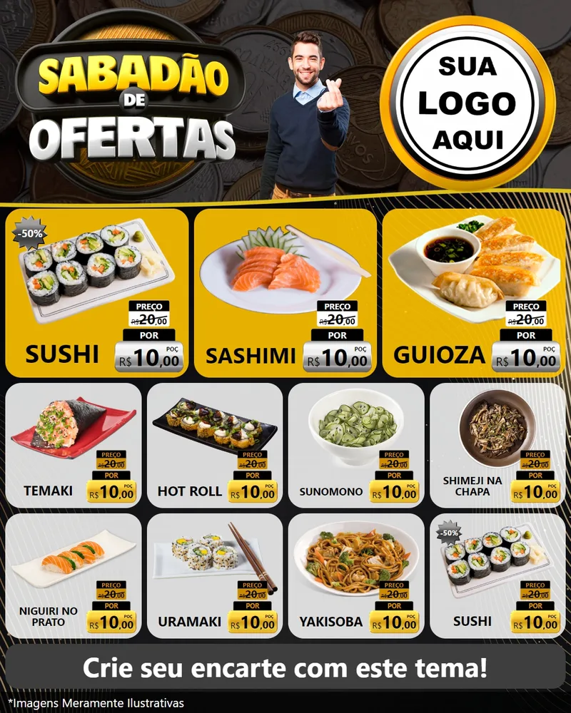 Modelo de Rede Social para Feed Instagram com o tema Sabadão de Ofertas para Comida japonesa