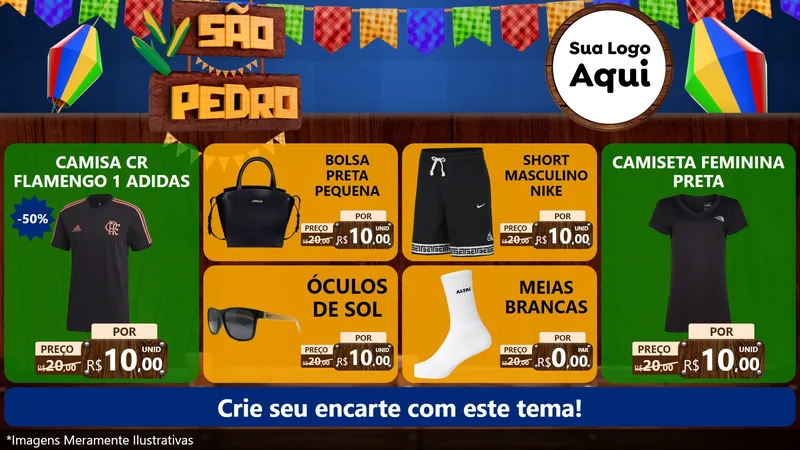 Modelo de TV para TV Horizontal com o tema São Pedro para Roupas e acessórios
