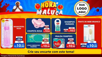 Modelo de TV para TV Horizontal com o tema Hora Maluca para Bebês