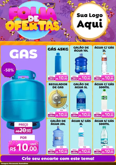 Modelo de Encarte para Encarte A4 Vertical com o tema Folia de Ofertas para Água e gás