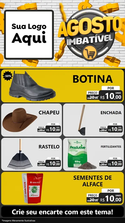 Modelo de TV para TV Vertical com o tema Agosto imbatível para Agropecuária