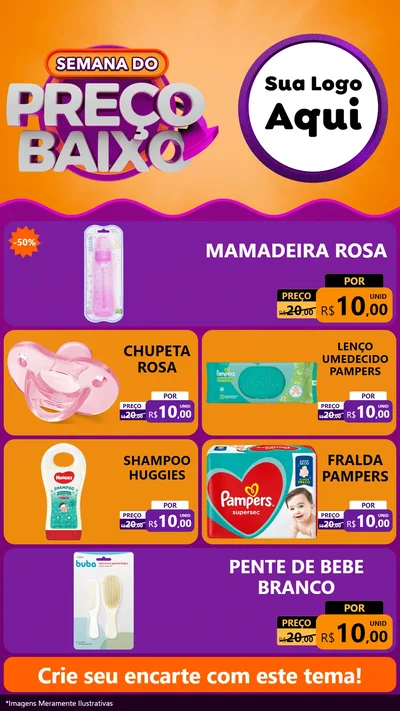 Modelo de TV para TV Vertical com o tema Semana do Preço Baixo para Bebês