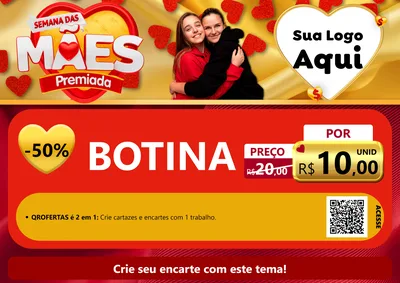 Modelo de Cartaz para Cartaz A4 Horizontal com o tema Semana das Mães Premiada para Agropecuária