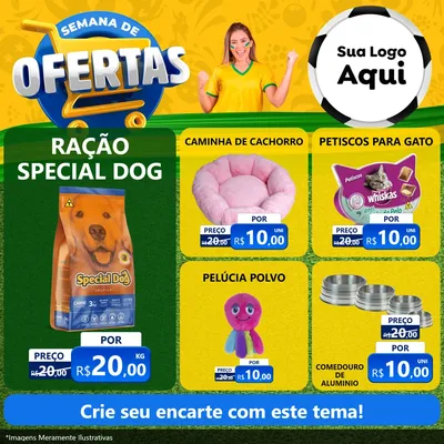 Modelo de Rede Social para Feed Facebook com o tema Semana de Ofertas - Copa para Pet Shop