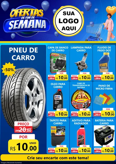 Modelo de Encarte para Encarte A4 Vertical com o tema Ofertas de Fim de Semana para Auto peças