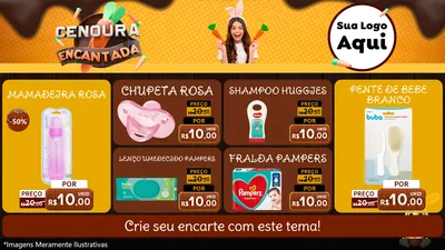 Modelo de TV para TV Horizontal com o tema Cenoura Encantada - Páscoa para Bebês