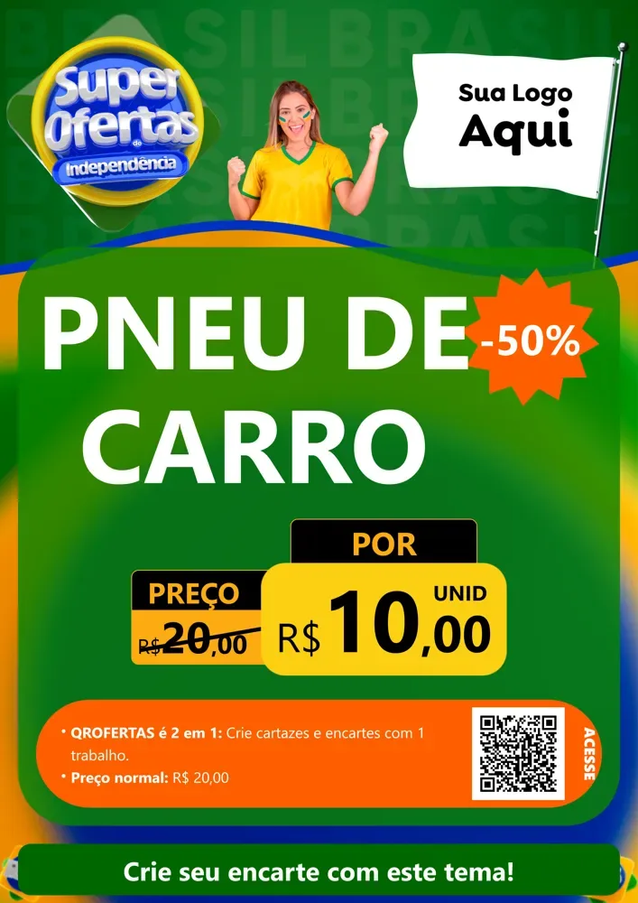 Modelo de Cartaz para Cartaz A4 Vertical com o tema Super Ofertas de Independência para Auto peças