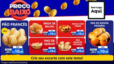 Modelo de TV para TV Horizontal com o tema Preço Baixo para Padaria