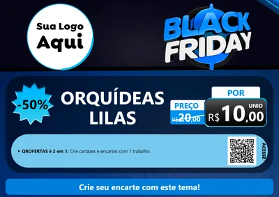 Modelo de Cartaz para Cartaz A4 Horizontal com o tema Black Friday para Floricultura e jardim