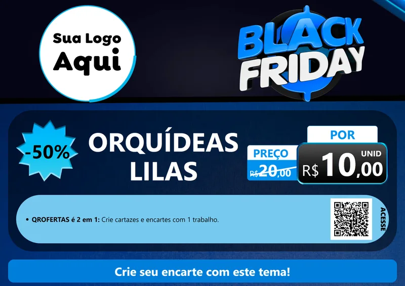 Modelo de Cartaz para Cartaz A4 Horizontal com o tema Black Friday para Floricultura e jardim