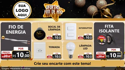 Modelo de TV para TV Horizontal com o tema Ofertas de Fim de Ano para Materiais Elétricos
