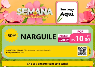 Modelo de Cartaz para Cartaz A4 Horizontal com o tema Semana da Primavera para Tabacaria