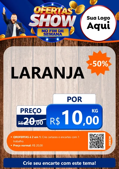 Modelo de Cartaz para Cartaz A4 Vertical com o tema Ofertas Show No Fim De Semana para Hortifrúti