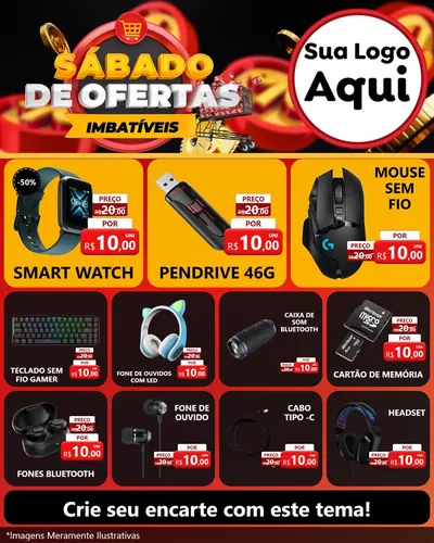 Modelo de Rede Social para Feed Instagram com o tema Sábado de Ofertas Imbatíveis para Informática