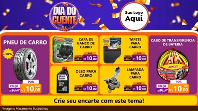 Modelo de TV para TV Horizontal com o tema Dia do Cliente para Auto peças